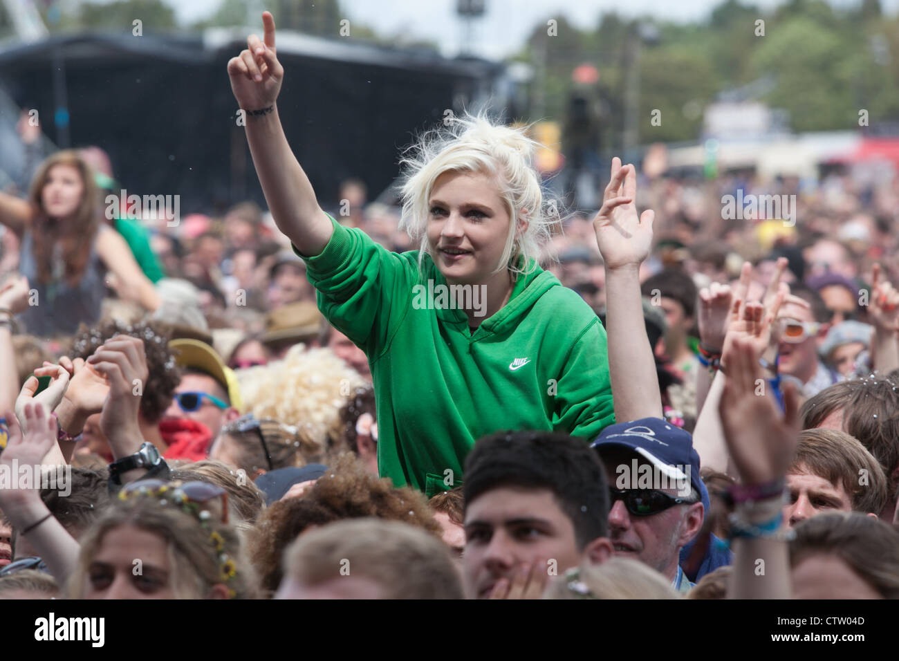 Masse auf einem Musikfestival Stockfoto