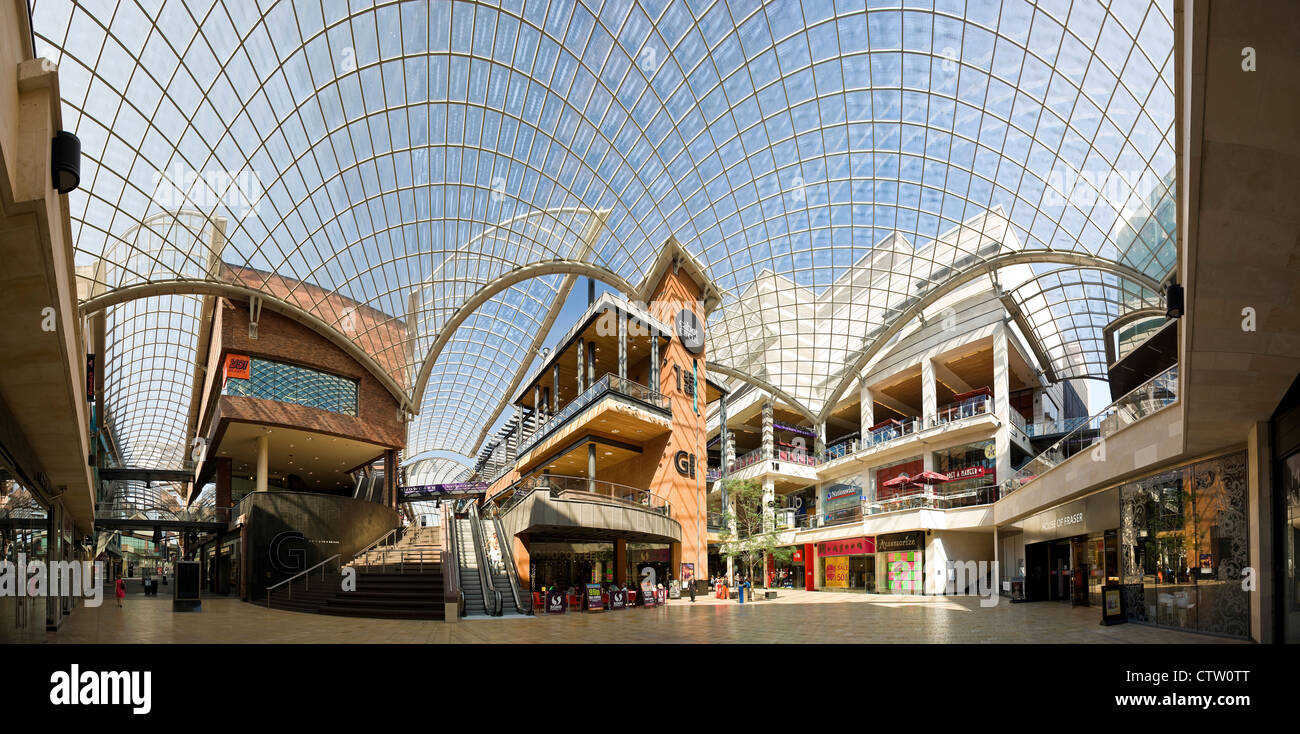 Panorama von Cabot Circus shopping-Arkade, Bristol Stadtzentrum, Avon, UK Stockfoto