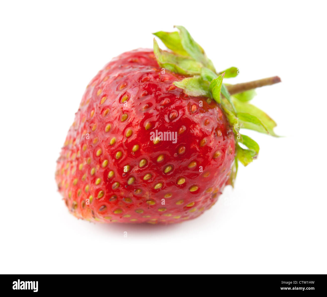 frische Erdbeeren, isoliert auf weiss Stockfoto