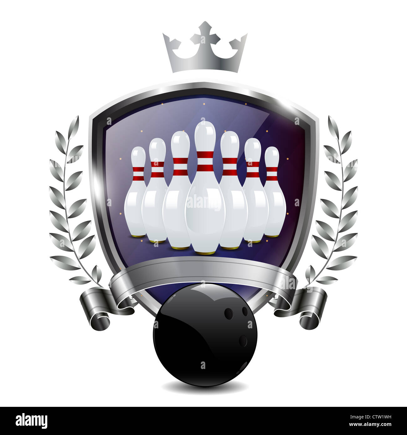 Emblem des Sports champion Bowling Stockfoto