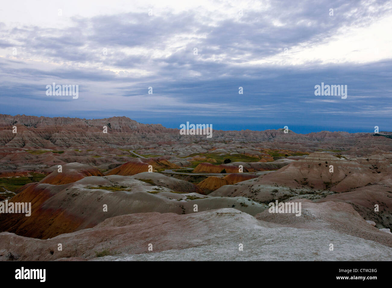 Bunten Felsformationen, Badlands Nationalpark, South Dakota, Vereinigte Staaten von Amerika Stockfoto