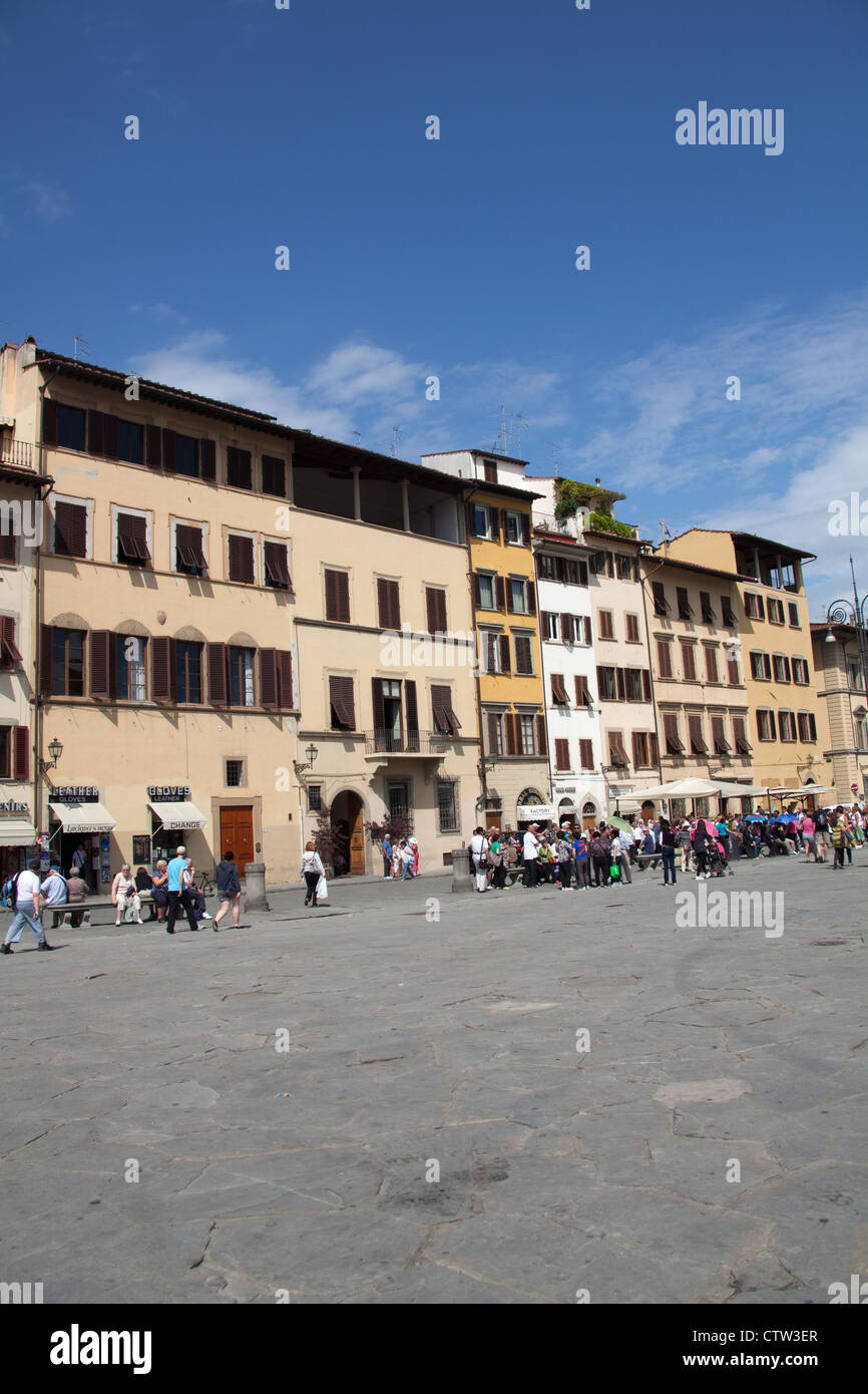 Florenz, Italien. Malerischen Blick auf die Piazza di Santa Croce. Stockfoto