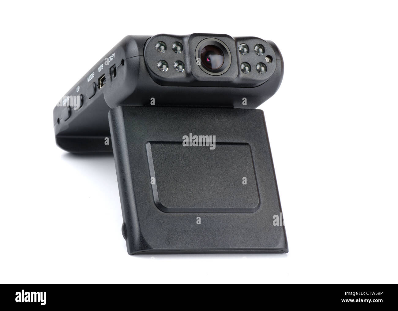 Auto digitaler Videorekorder isoliert auf weiss Stockfoto
