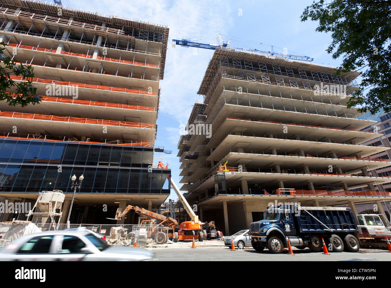 Neues Hochhaus städtische Baustelle - Washington, DC USA Stockfoto