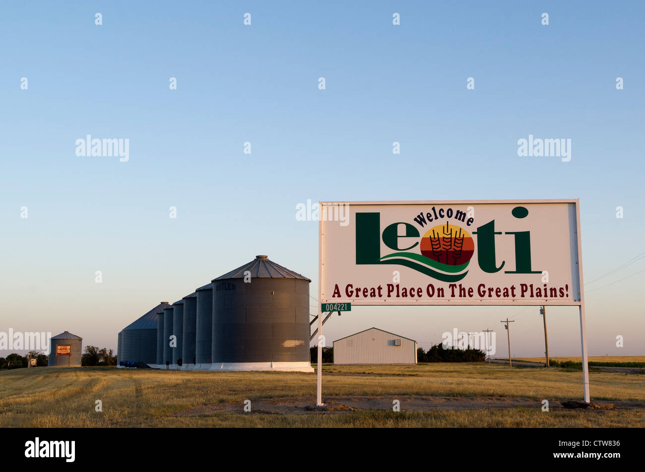 Leoti, Kansas. Ein toller Ort in den Great Plains. Stockfoto