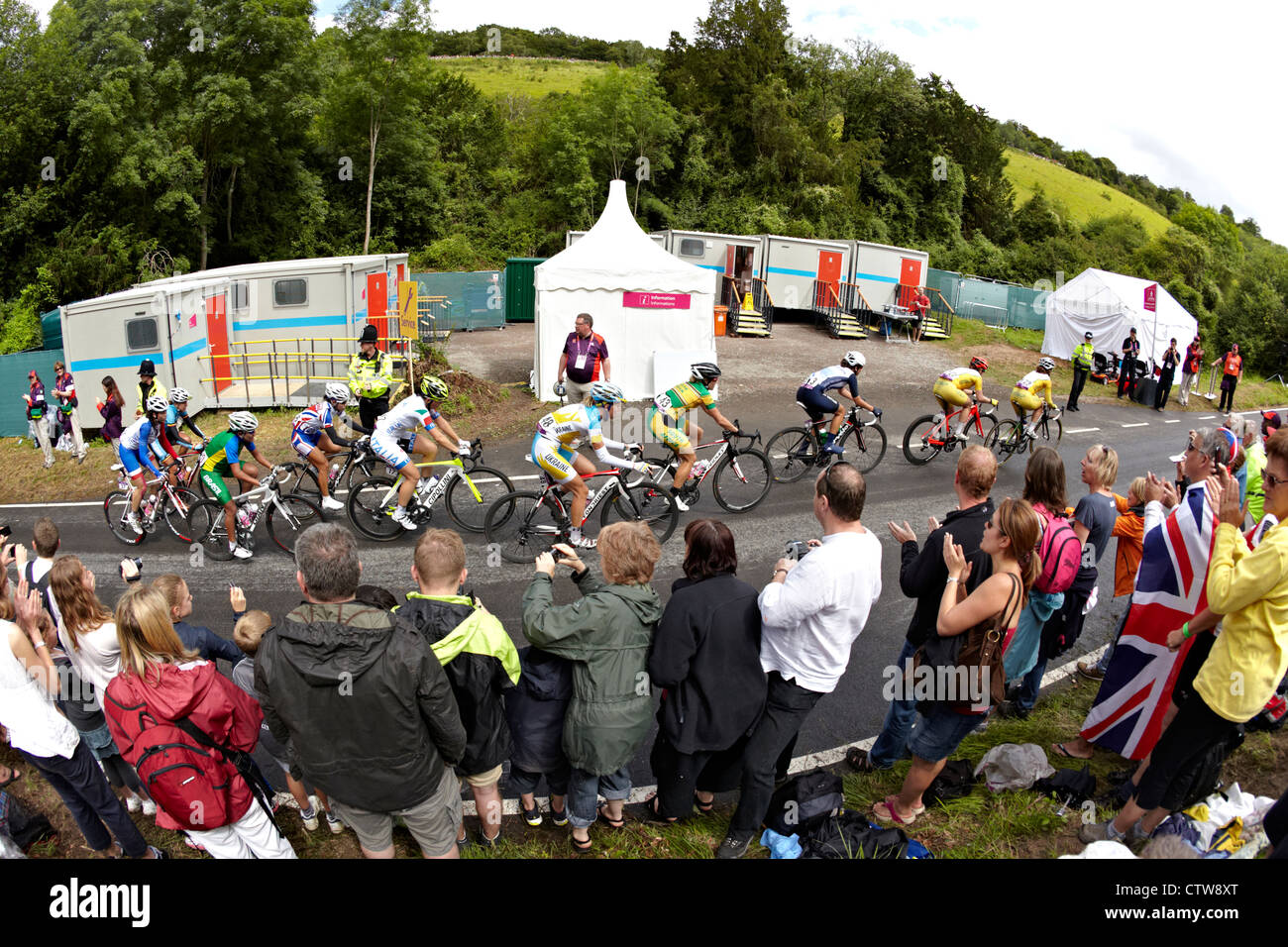 Womens Zyklus Straßenrennen bei Box Hill 2012 Olympics Stockfoto