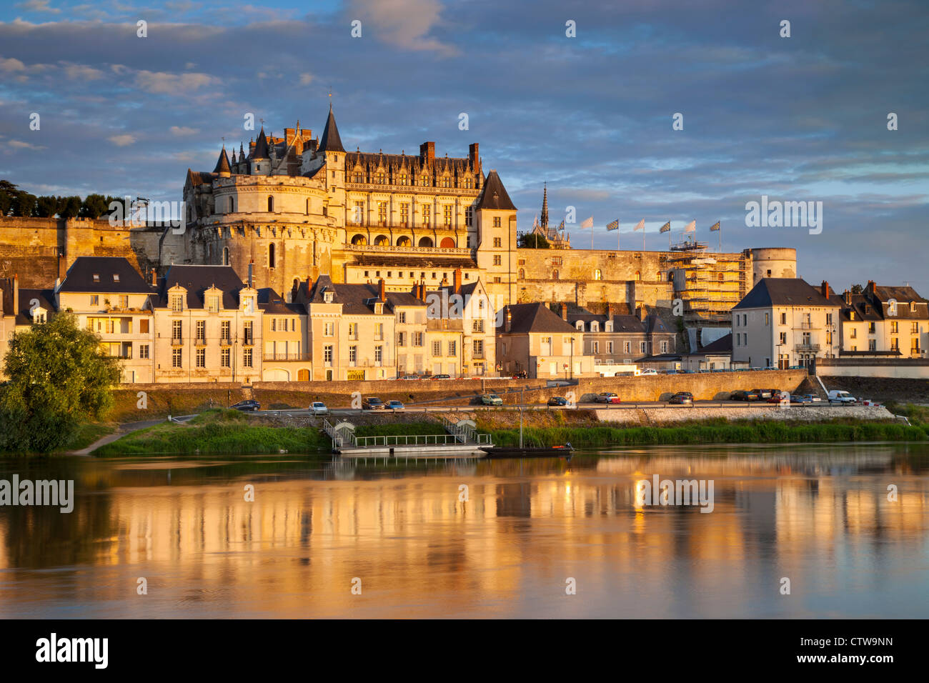 Chateau d ' Amboise über den Fluss Loire, Amboise, Centre Frankreich Stockfoto