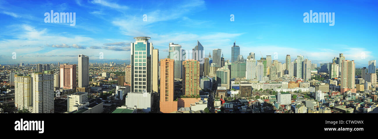 Luftbild auf Makati City - modernen Finanz- und Geschäftsviertel von Metro Manila, Philippinen Stockfoto