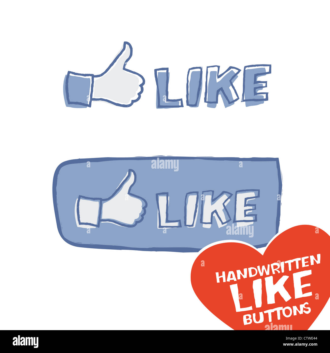 Wie horizontale Tasten set Stockfoto