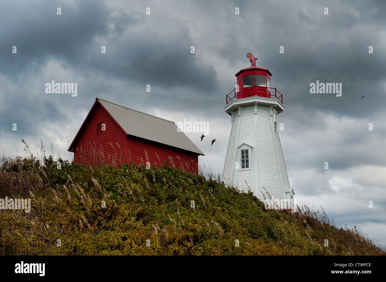 Mulholland Lighthouse, New Brunswick, Campobello, Kanada Stockfoto