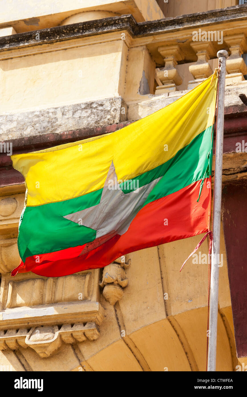 Myanmar Flagge, Yangon Stockfoto