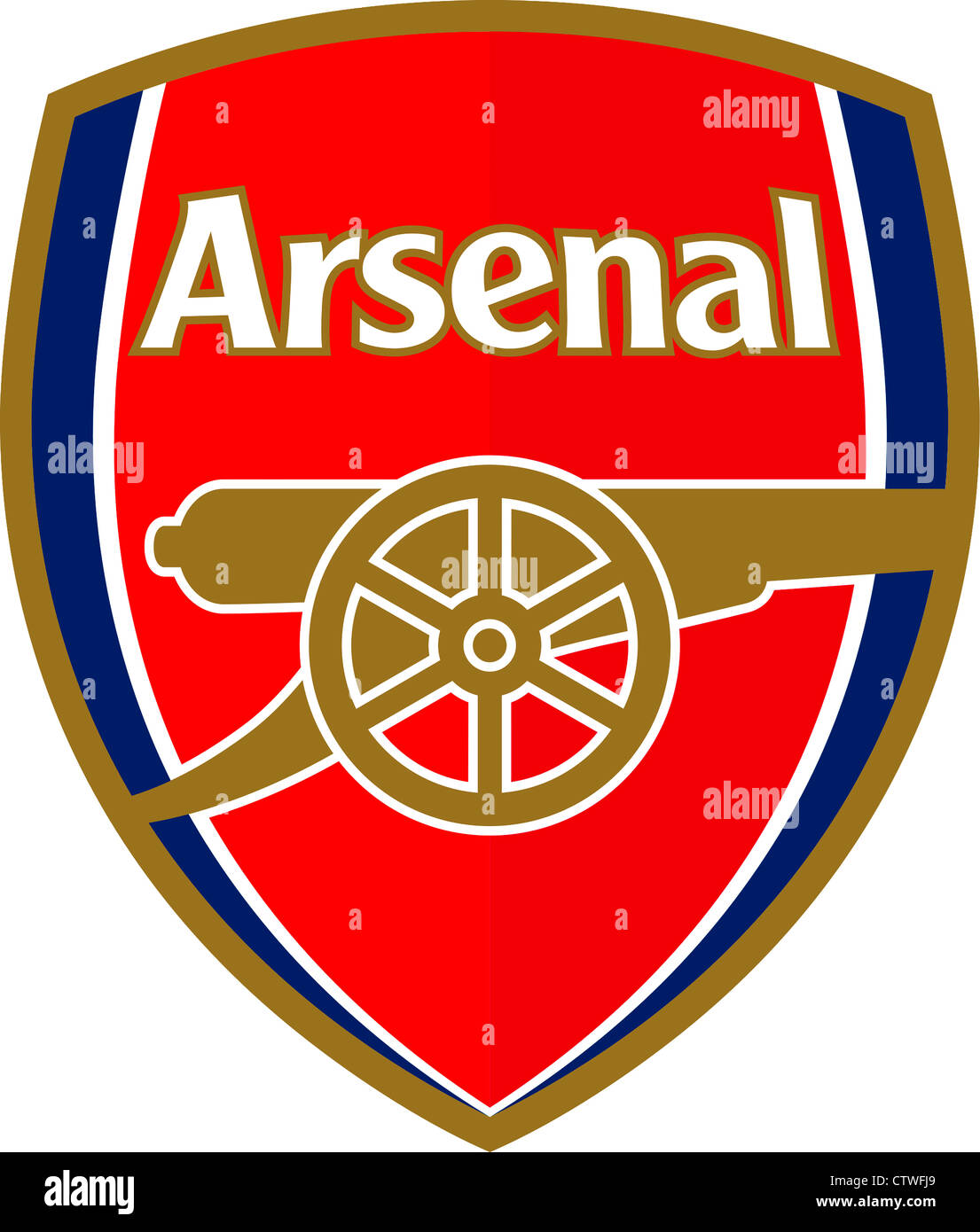 Logo des englischen Fußballvereins FC Arsenal. Stockfoto