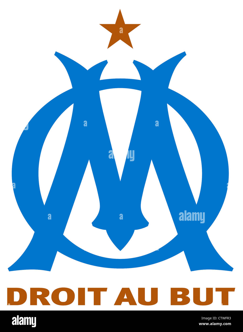 Logo der französischen Fußball-Nationalmannschaft Olympique Marseille. Stockfoto