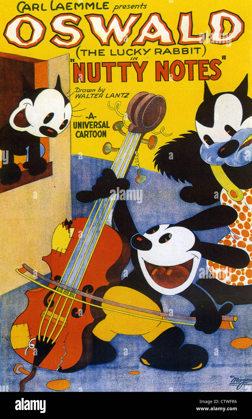 OSWALD der Hase Plakat für 1929 Universal Cartoon "Nussigen Noten" Stockfoto