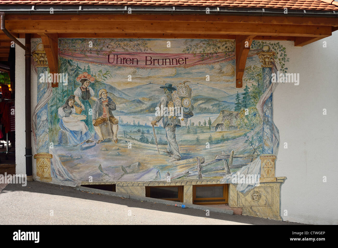 Wandmalerei, Titisee, Schwarzwald, Deutschland Stockfoto