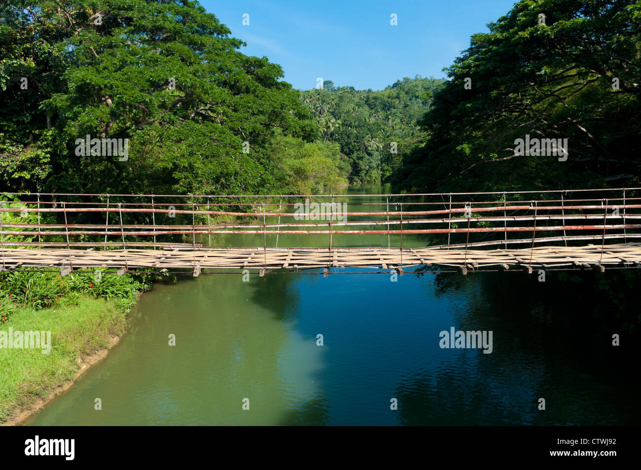 Brücke über den Loboc River auf Bohol, Philippinen Stockfoto