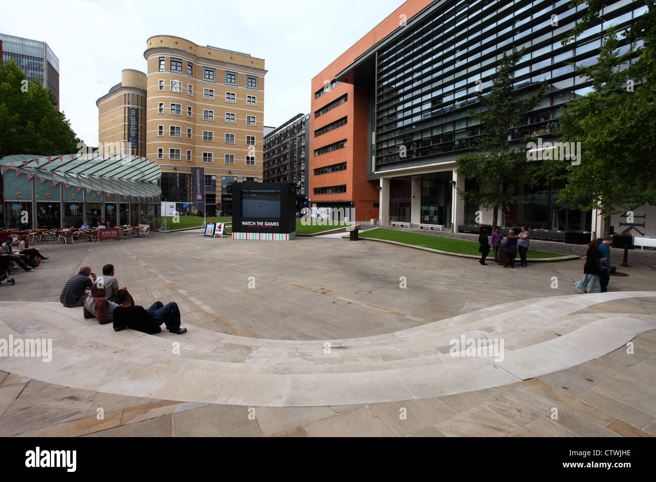 Brindley Place und Brunswick Street Birmingham UK Stockfoto