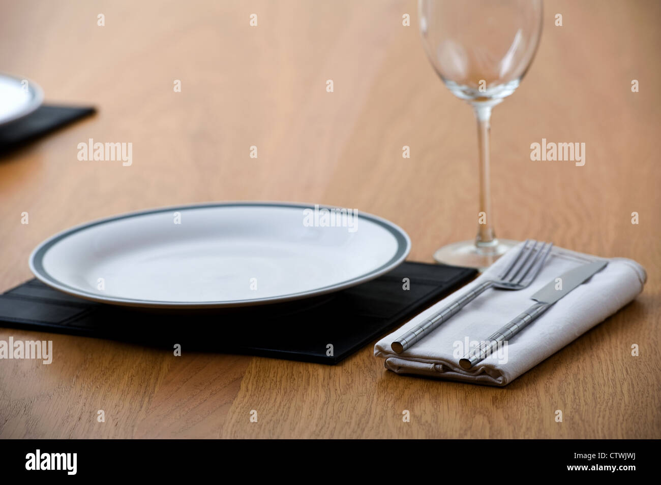 Einzelne Gedeck. Tischdekoration, Restaurant. Stockfoto