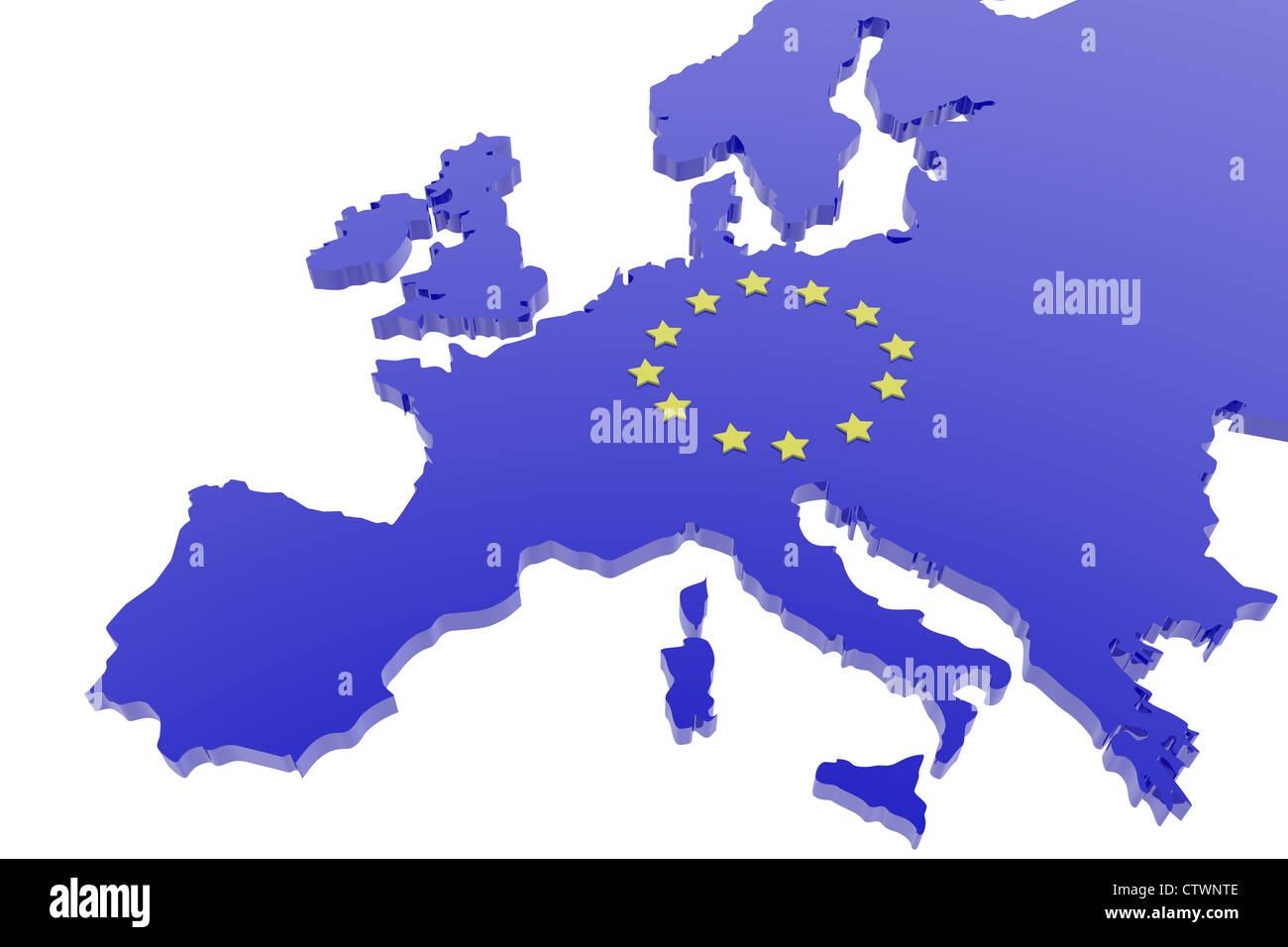 Karte der Europäischen Union. 3D RenderAbbildung Stockfotografie Alamy
