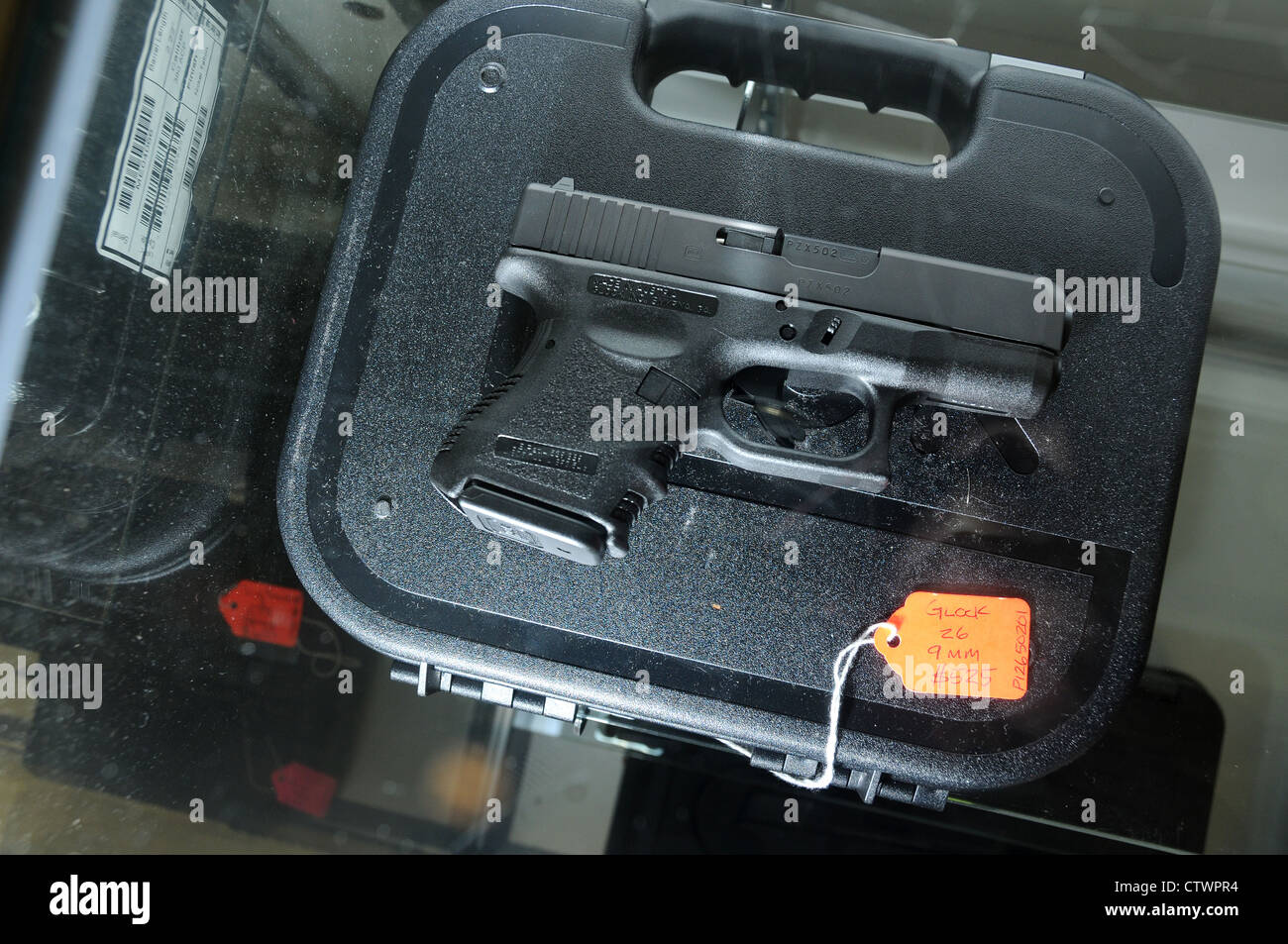 Eine Glock 9mm zum Verkauf an zweite Änderungsantrag Sport, Tucson, Arizona, USA. Stockfoto