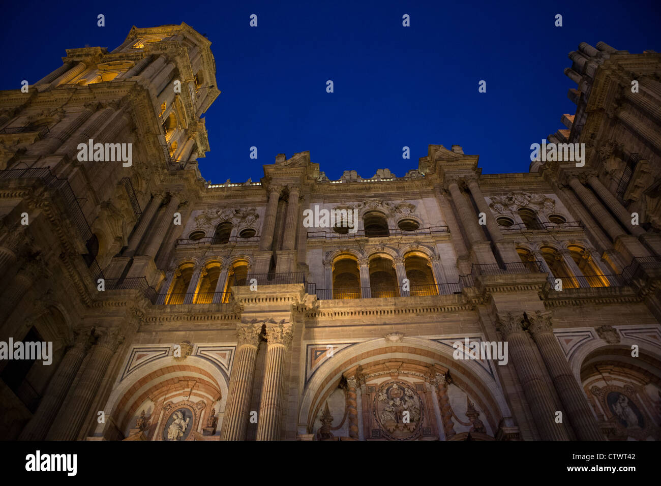 Nachtleben Malaga Spanien Stockfoto