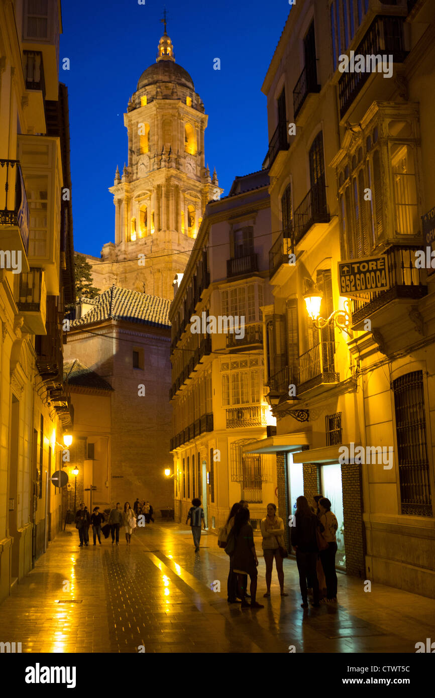 Nachtleben Malaga Spanien Stockfoto