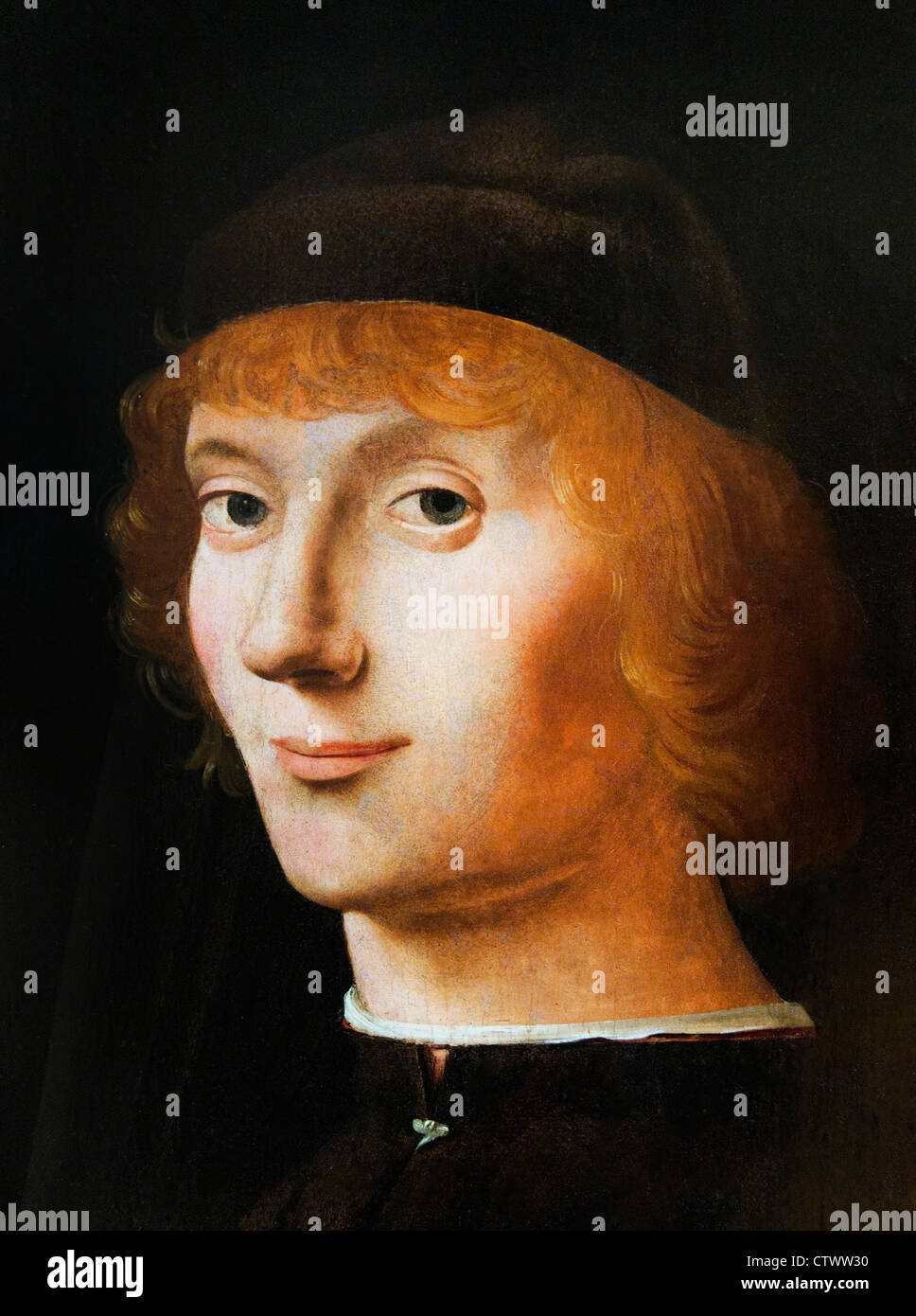 Porträt eines jungen Mannes 1470 Antonello da Messina ( Antonello di Giovanni d' Antonio ) Italien Italienisch Stockfoto
