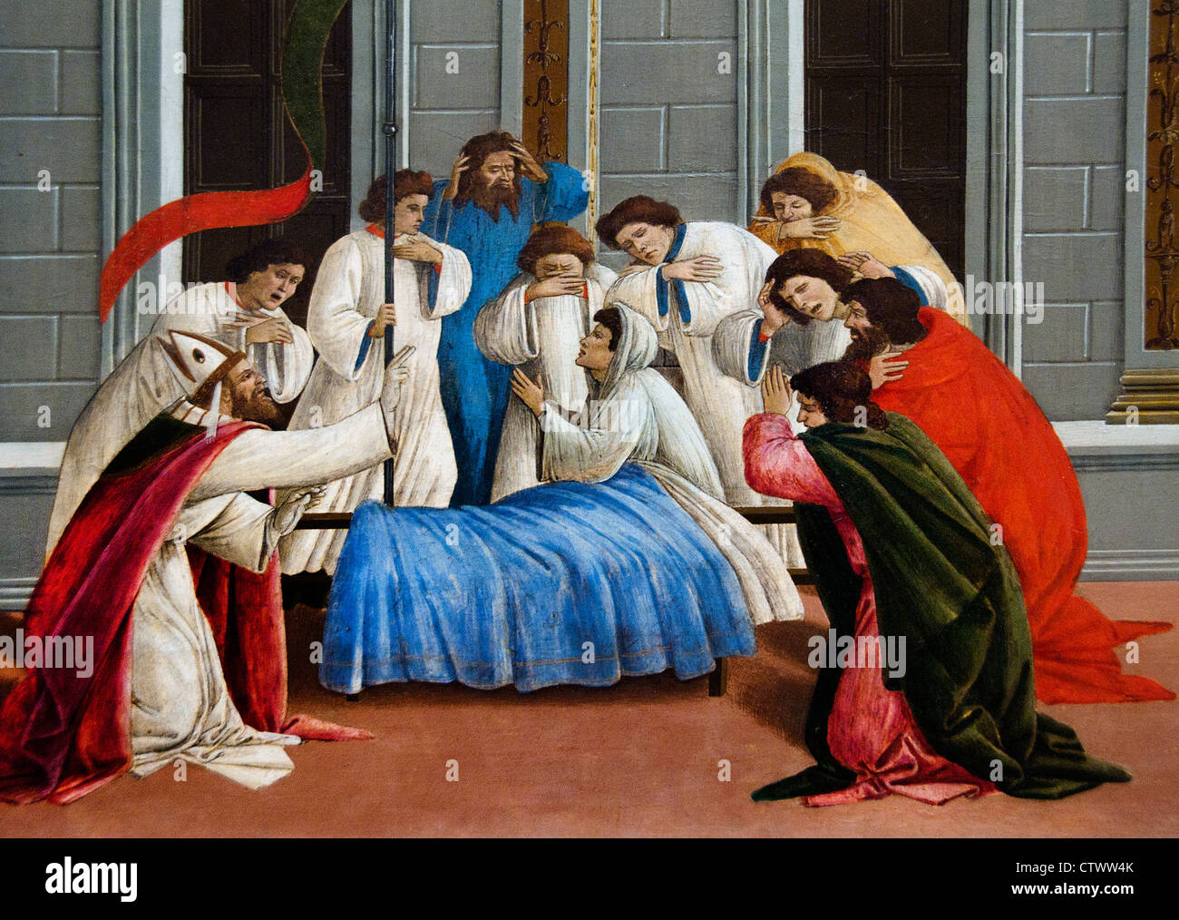 Drei Wunder des Heiligen Zenobius von Botticelli (Alessandro di Mariano Filipepi) 1444-1510 Italien Italienisch Stockfoto