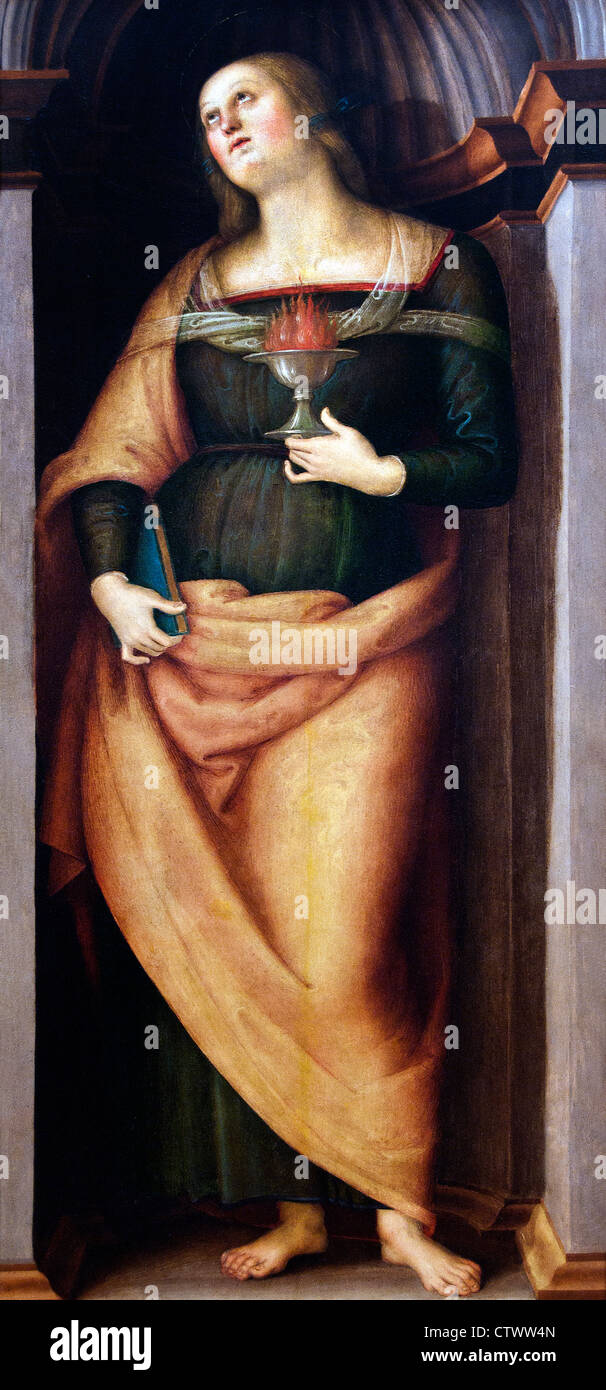 Hl. Johannes der Täufer und St. Lucy Perugino (Pietro di Cristoforo Vannucci) 1469-1523 Italien Italienisch Stockfoto