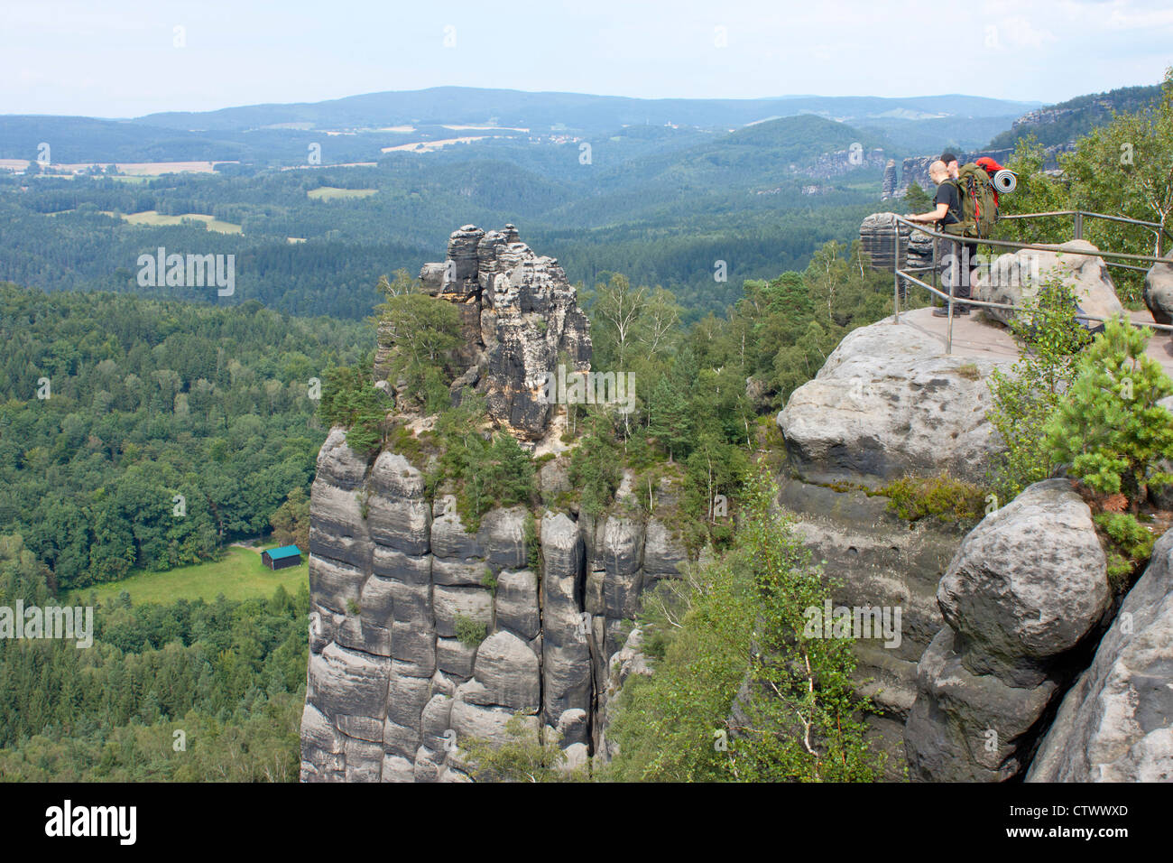 Kette-Ansicht in der Nähe von Bad Schandau, Sächsische Schweiz, Sachsen, Deutschland Stockfoto