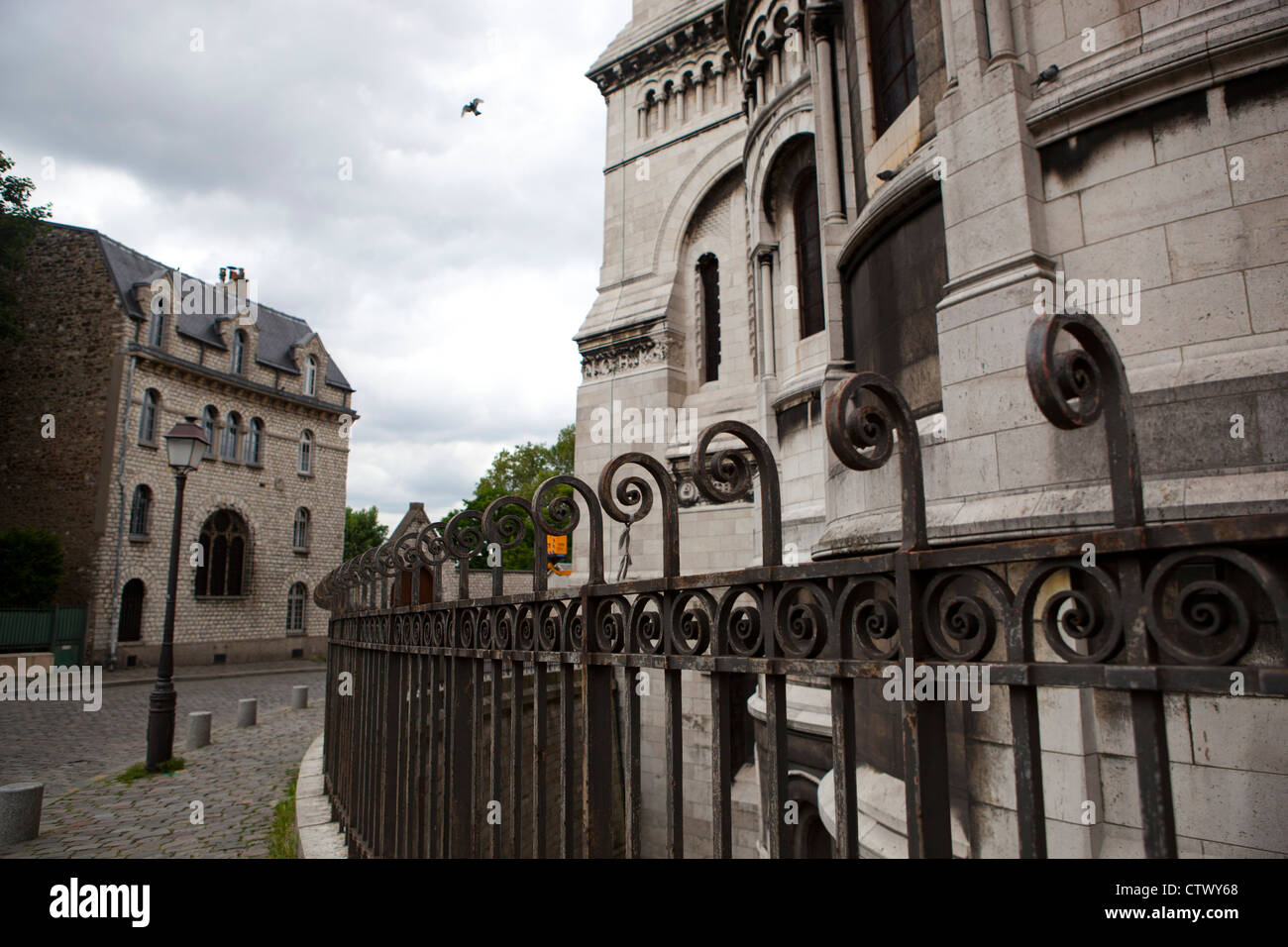 Die Seite des le Sacre Coeur in Montmartre, Paris Frankreich Stockfoto