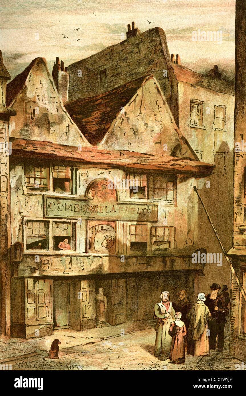 Vintage Bild des alten London. Nell Gwynne Haus, Theatre Royal Drury Lane, Strand. Nach Waldo Sergeant Stockfoto