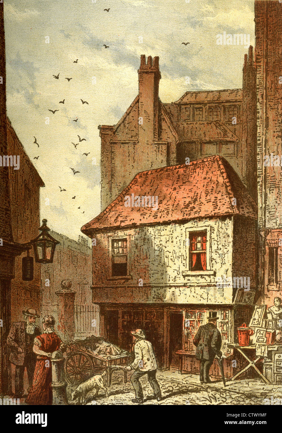 Vintage Bild des alten London. Alten Shop, Clare Market sagte das Original von Charles Dickens Old Curiosity Shop sein. Stockfoto