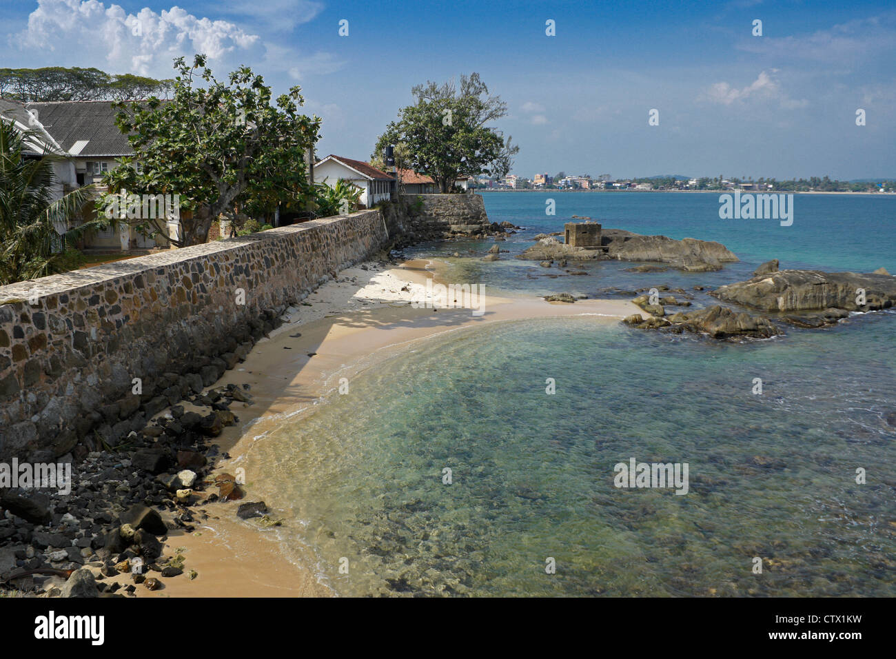 Blick vom Wall der historischen Festung Galle, Galle, Sri Lanka Stockfoto