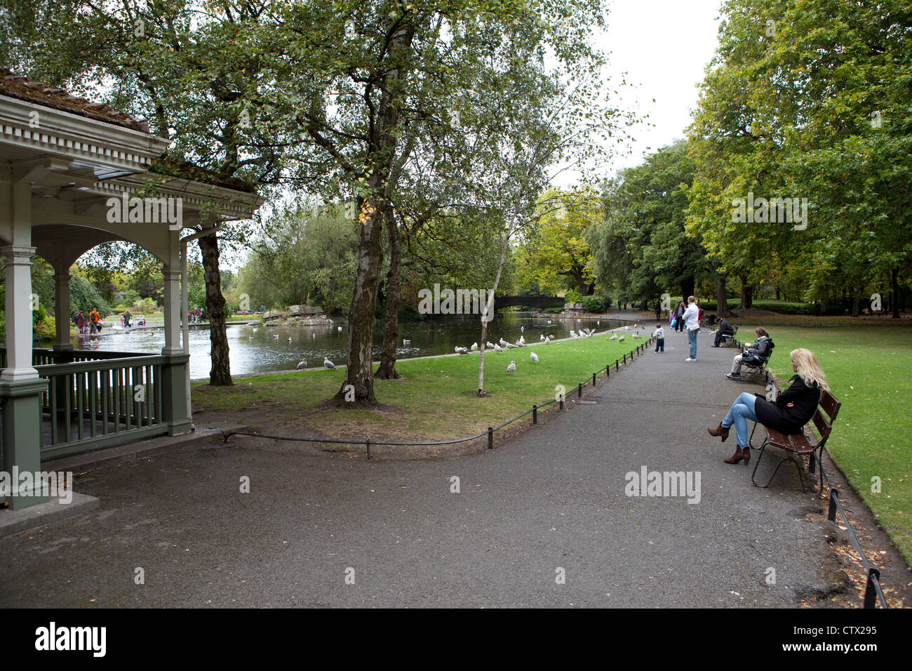 St. Stephen Green Park Dublin Irland Stockfoto