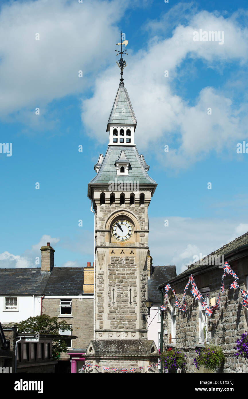 Heu auf Wye Uhrturm, Powys, Wales. Stockfoto