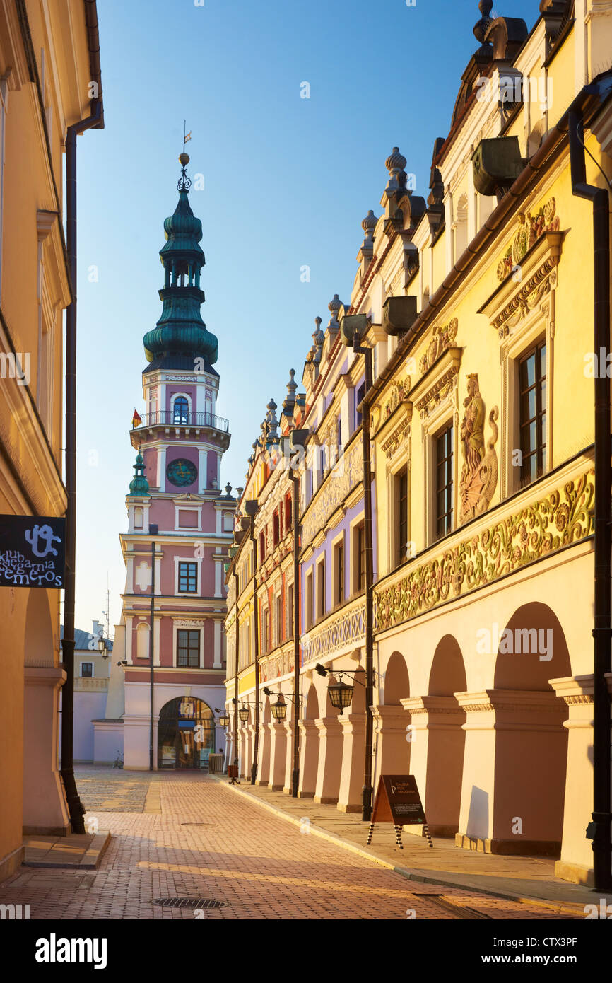 Zamosc, Rathaus, Unesco, Polen, Europa Stockfoto