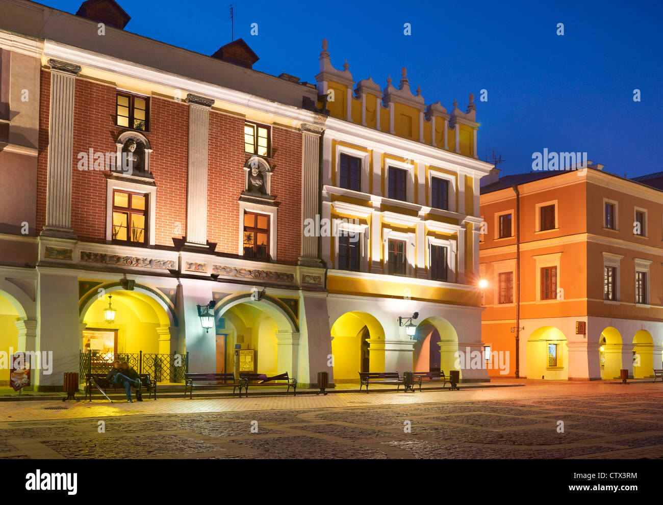 Zamosc, historische Häuser auf dem alten Markt, Unesco, Polen, Europa Stockfoto