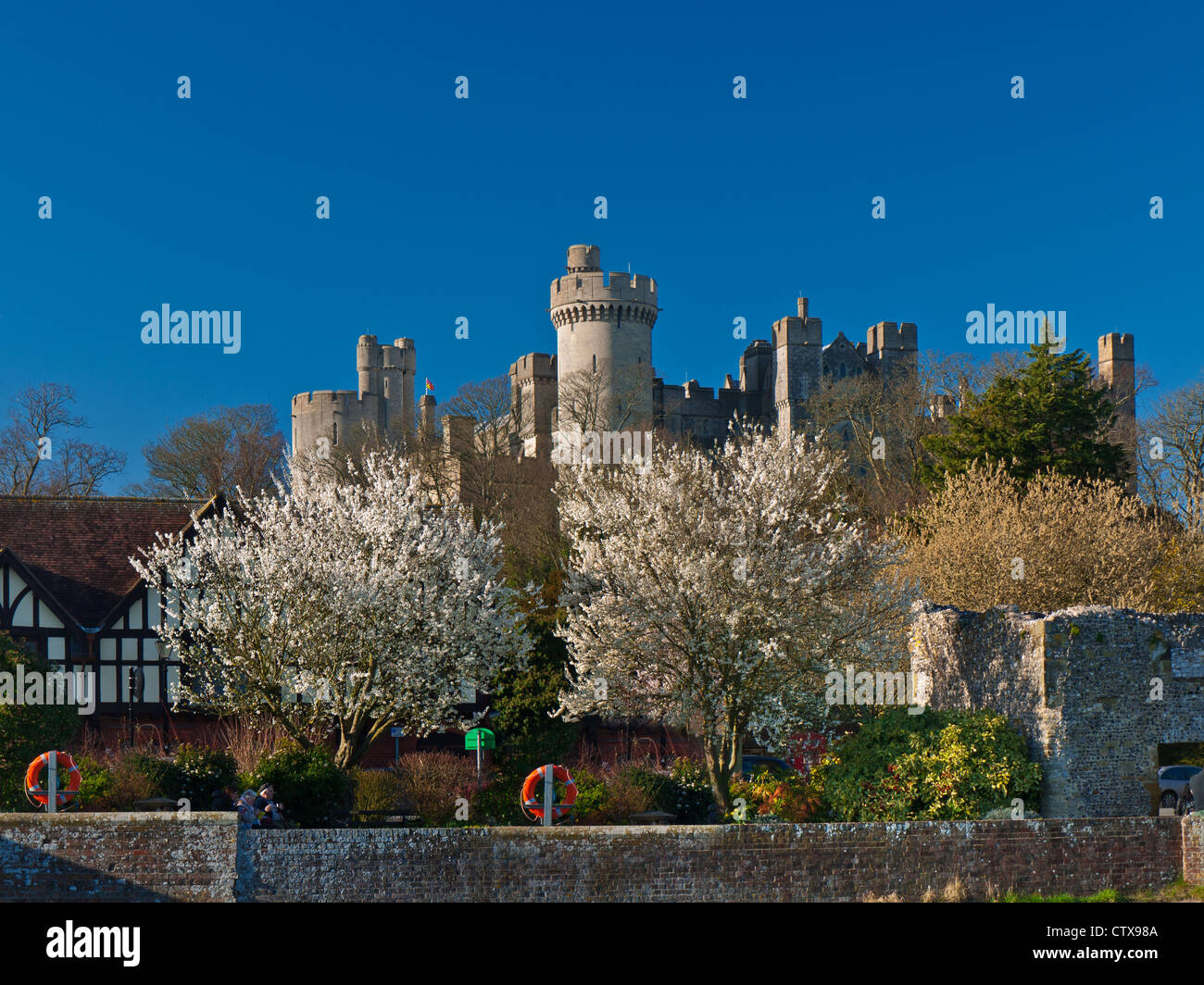 Arundel Castle eine restaurierte mittelalterliche Burg in der Stadt Arundel, West Sussex, England UK Stockfoto