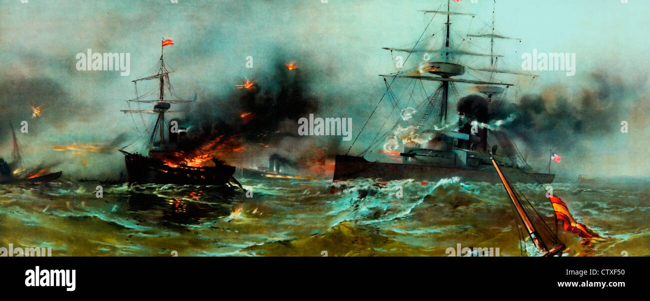 Schlacht von Manila, Spanisch-amerikanischer Krieg 1898 Stockfoto