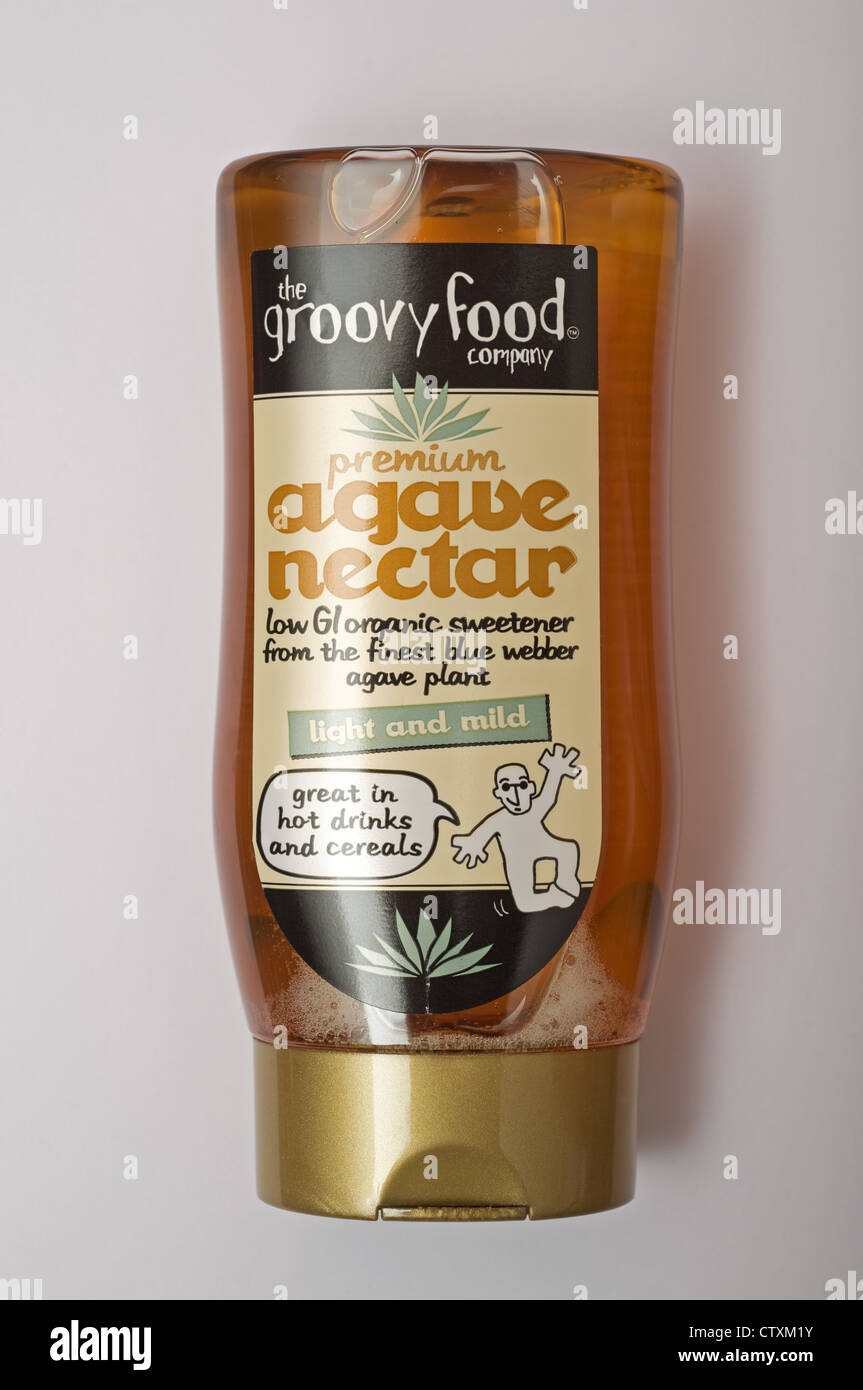 Die Groovy Food Unternehmen Premium-Agave Nektar Süßstoff Stockfoto