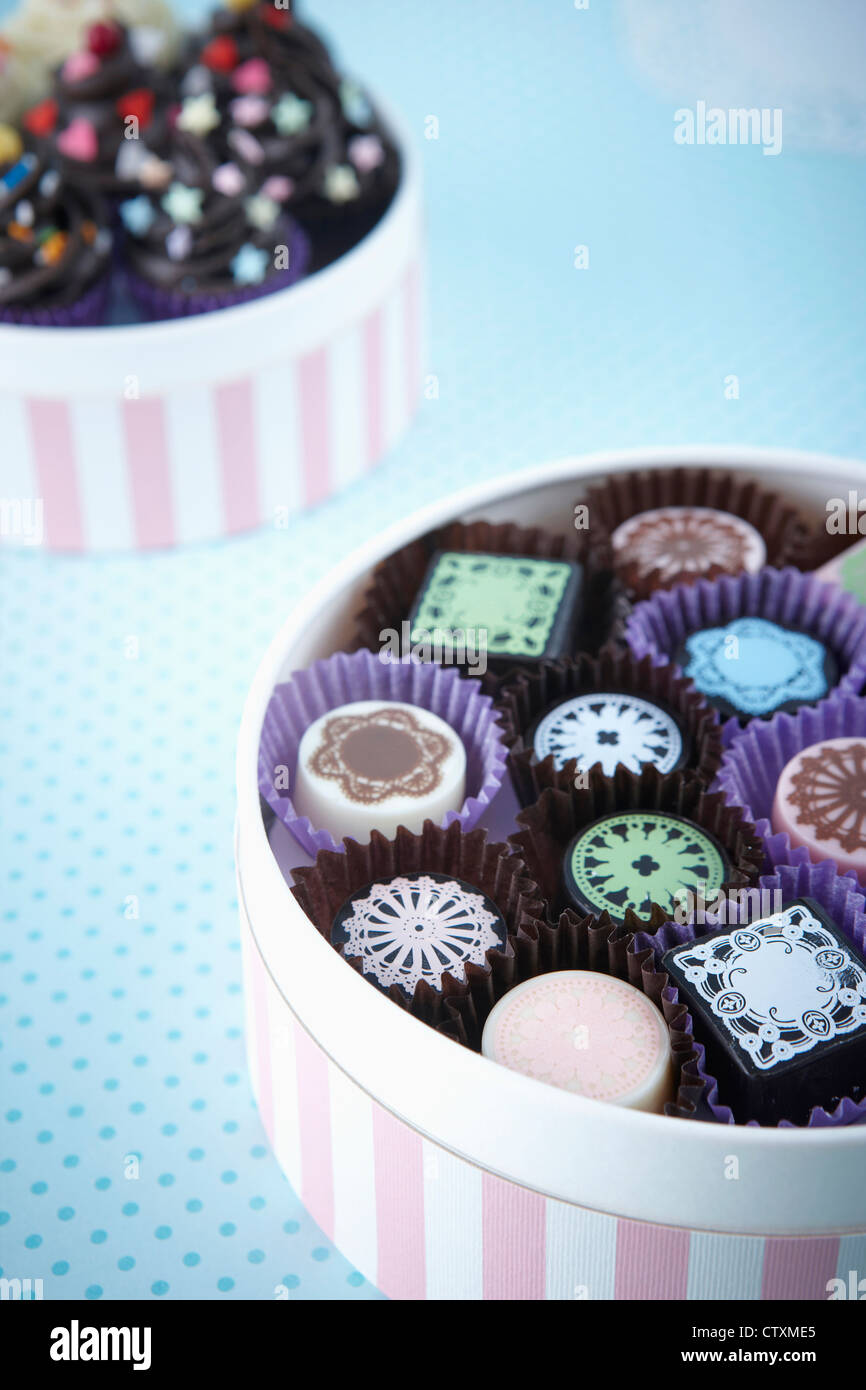 Schokolade und Kuchen Geschenk-Paket Stockfoto