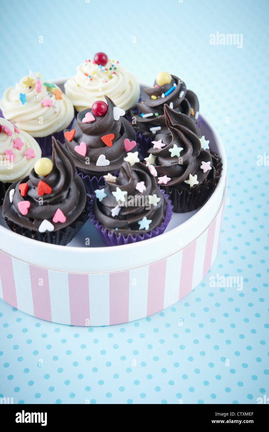 Cupcake-Geschenk-Paket Stockfoto
