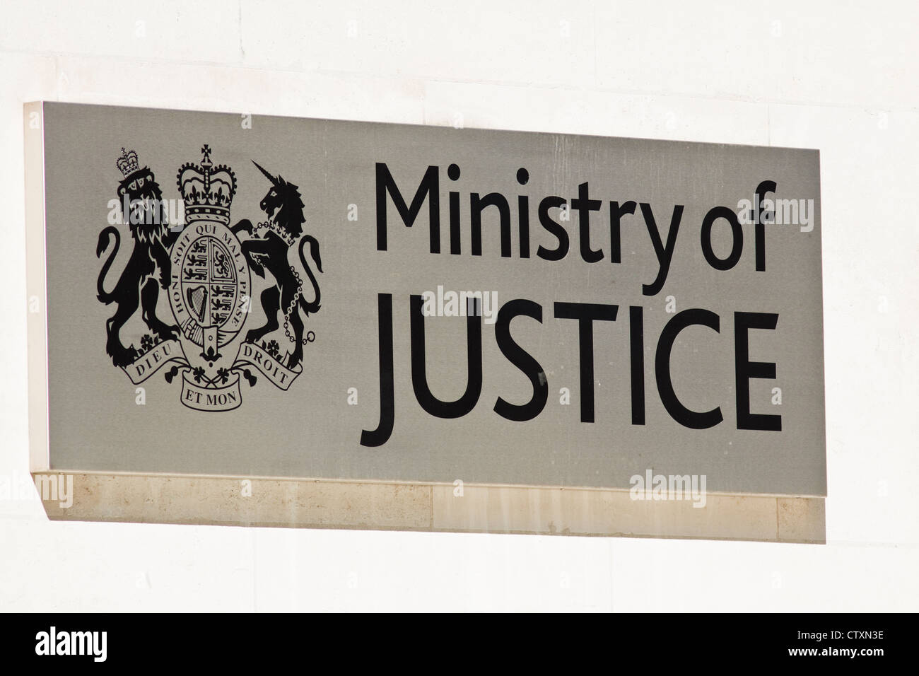 Zeichen des Justizministeriums Stockfoto