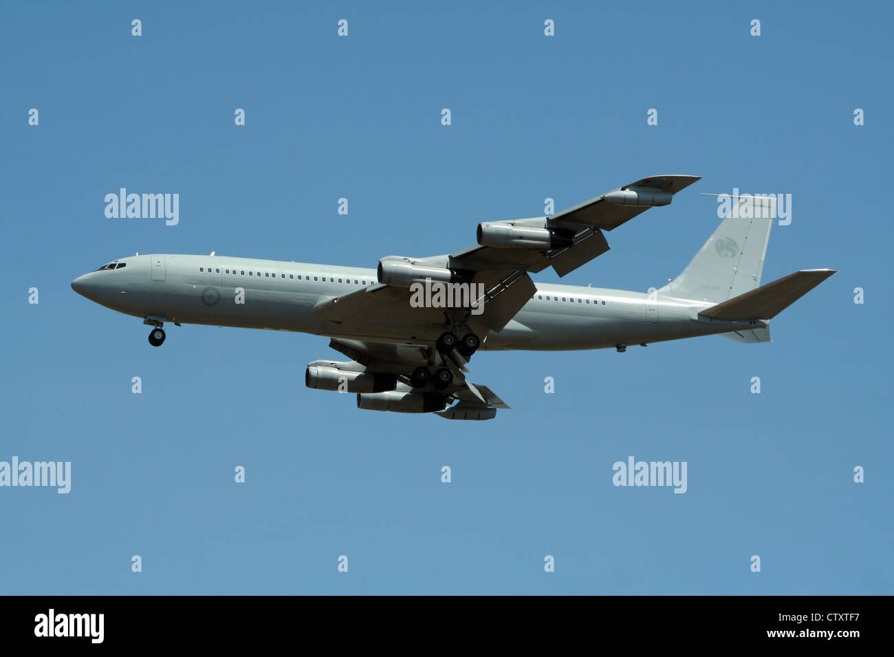 Royal Australian Air Force Boeing 707 Landung am Flughafen Darwin Stockfoto