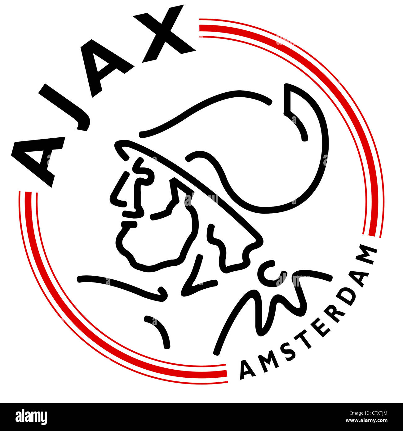 Logo der niederländischen Fußball-Nationalmannschaft Ajax Amsterdam. Stockfoto