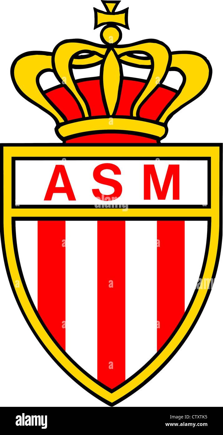 Logo des monegassischen Fußballvereins AS Monaco. Stockfoto