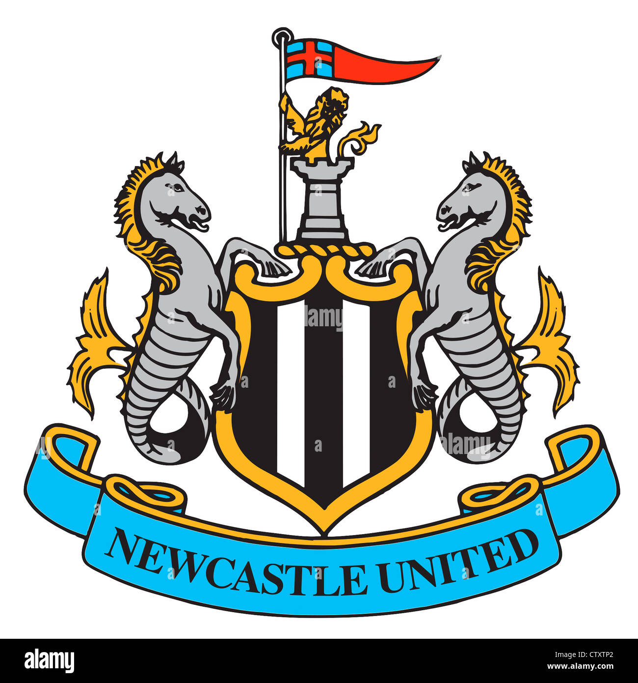 Logo des englischen Fußballvereins Newcastle United Football Club. Stockfoto