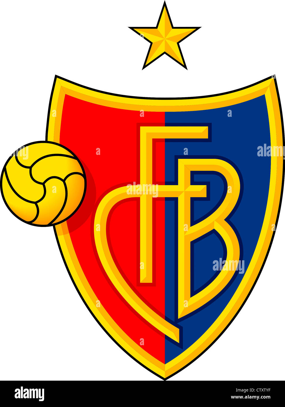 Logo der Schweizer Fußballmannschaft FC Basel. Stockfoto