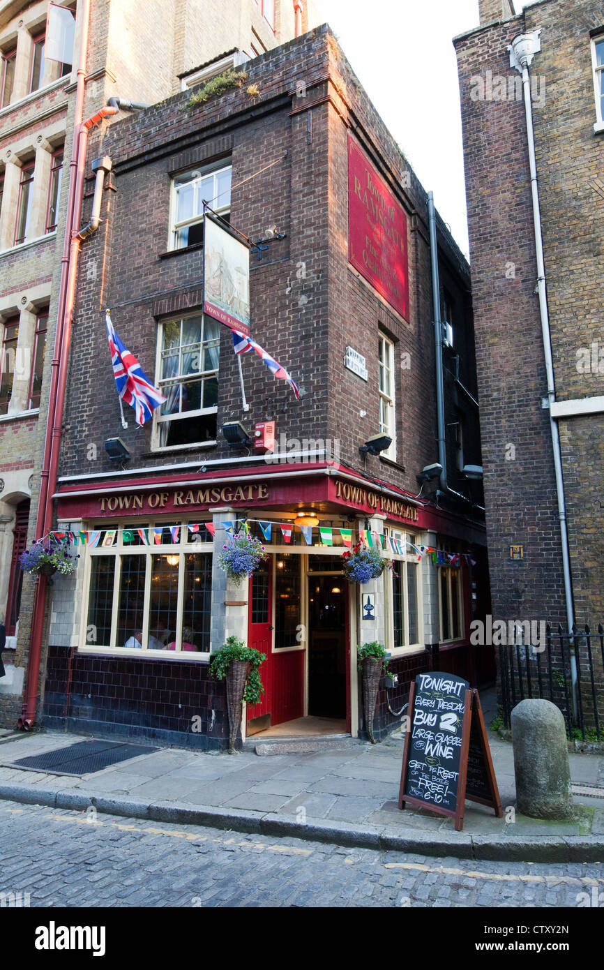 Stadt von Ramsgate Pub, Wapping Hautpstraße, Wapping, London, England, UK Stockfoto